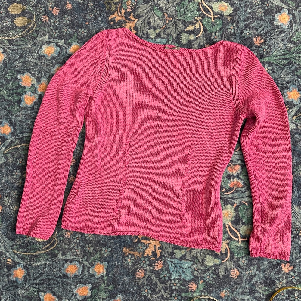 VTG Ann Taylor pink knit sweater